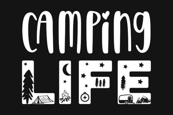 Camping Life SVG Vector T-shirt Design Review